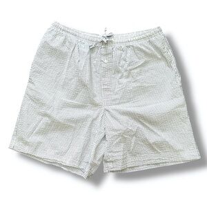 Saddlebred Blue & White Striped Seersucker Pajama Shorts Men’s Size Large Preppy